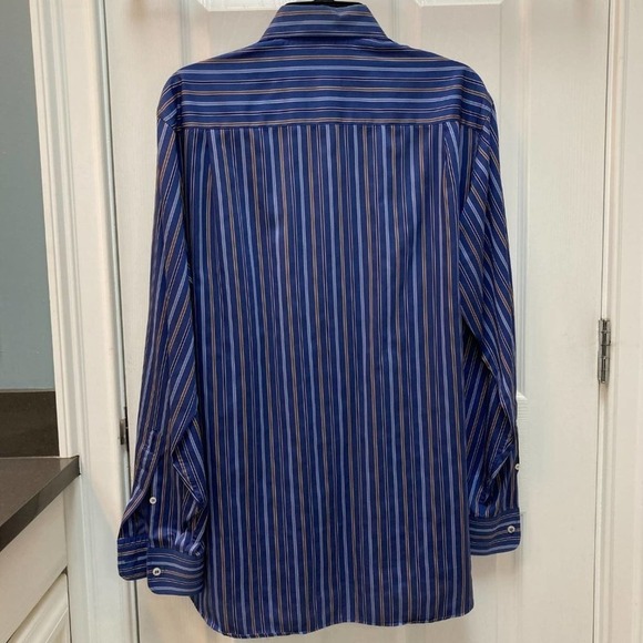 Paul & Shark Yachting Blue Striped Button Down Shirt Size Medium - Picture 4 of 4